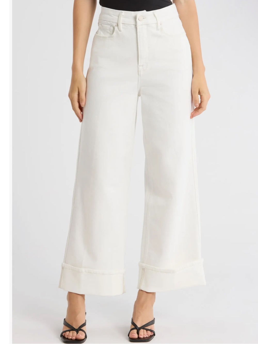 Goo American good skate white crop!Leg High-Rise White Jeans! New! 6